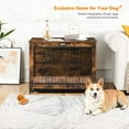 thumbnail image 3 of HOOBRO Dog Crate Furniture Wooden Pet Furniture with Pull-Out Tray Rustic Brown BF802GW03G1, 3 of 5