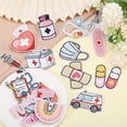 thumbnail image 3 of 22Pcs 22 Styles Medical Theme Computerized Embroidery Cloth Iron on/Sew on Patches Costume Accessories Mixed Shapes 49.5~71x20~70x1.1~1.6mm 1pc/style, 3 of 7