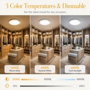 Rechargeable LED Ceiling Light with Motion Sensor, 3 Light Modes, 10‑Level Brightness Adjustment, Remote Control, Dimmable & Timer Function, for Living Room, Bathroom, Pantry