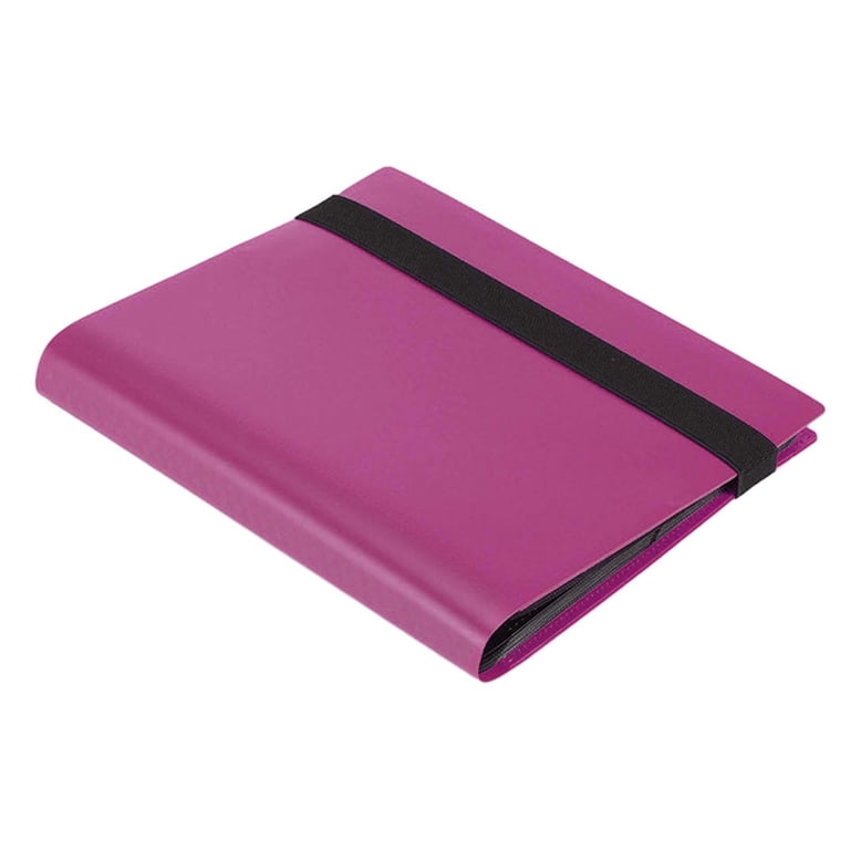 single card binder Rushawy 4 Pockets Trading Card Carrying Binder Card s for Single pink
