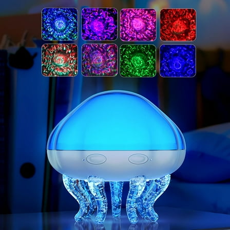 Ocean Wave Projector Light, 8 Colors Jellyfish Night Light for Kids with Remote & Timer, Water Ripple Lamp Ambient Lighting Aurora Projector for Room Decor, Unique Gifts for Kids Boys Girls Teen