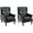 Black, variant on Tabaray Faux Leather Accent Chair, Modern Living Room Chairs, Button Tufted Wingback Armchair with Wood Legs, Upholstered Bedroom Chair with Rivet Decoration, Leisure Reading Chair, Brown