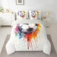 thumbnail image 2 of Castle Fairy Sport Soccer Bedding Comforter Set 7 Pieces for Kids Teens Adults,Football Ball Gamer Full Bedding Set Lightweight,Abstract Graffiti Splash Fitted Sheet Flat Sheet, 2 of 8