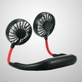 thumbnail image 5 of Ventilador personal manos libres con diseño de auriculares, portátil, con banda para el cuello, mini ventilador recargable por USB para viajes, exteriores y oficina (negro), 5 of 5