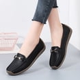 thumbnail image 2 of Rokment Women's Oxfords Penny Loafers Boat Shoes for Pregnant Women Comfortable Soft Leather Slip on Ballet Flat Low Heel Walking Dress Sneakers Black Size 6.5, 2 of 5