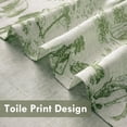 thumbnail image 5 of Kitchen Curtains Toile Tier Linen Short Curtains Cafe 36 Inch Length for Living Room Bathroom Farmhouse French Country Vintage Printed Pattern Rod Pocket 2 Panels Loden Green, 5 of 5