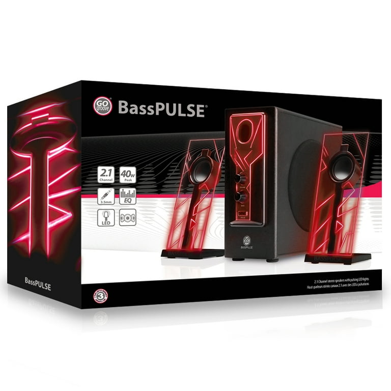 GOgroove BassPULSE スピーカー 箱なし GOgroove BassPULSE Red LED
