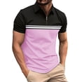 thumbnail image 2 of COSFO Casual Men's Polo Shirts Short Sleeve Mesh Striped Shirt Loose Fit Collared Pullover Golf Moisture Wicking Tops, 2 of 7