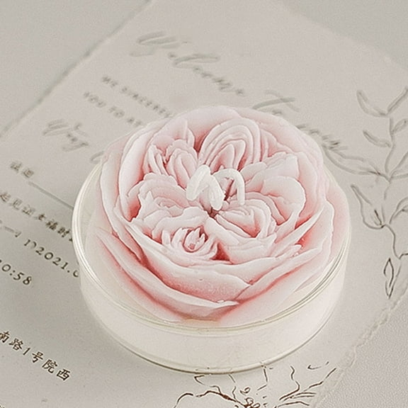 Candles Promotion Sale! Rose Flower Shaped Scented Candle Handmade Aroma Soy Wax Decorative Candle Table Photo Prop Birthday Gift Prefect for Meditation Stress Boosting Bath Yoga Mother's Day
