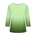 thumbnail image 4 of Womens Plus Size 3/4 Length Sleeve Tops Boat Neck Loose Fit Tee Tunic Blouse XL-5XL, 4 of 5