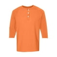 thumbnail image 7 of Inglocry Men's Henley Shirts Long Sleeve Basic Pullover Shirt Lightweight Button Down Shirts For Men Orange M, 7 of 7