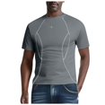 thumbnail image 1 of TSADFHJI Mens Shirts Funny Autumn Mens T Shirt Oversized Reflective Strip Suede Tee with Star Detailing S Grey, 1 of 9