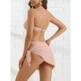 thumbnail image 3 of DARING DIVA Women's Ribbed O Ring Bandeau Bikini Sets Small Pink, 3 of 6