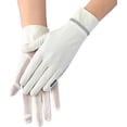 thumbnail image 4 of HUGFEG Summer Driving Gloves Men Anti-UV Protection Sunscreen Touchscreen Cooling Mesh Breathable Gloves Cycling Riding Full Palm Sport Non-Slip Grip Motorcycle Golf Mittens (White with 2 U2536-20579, 4 of 7