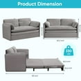 thumbnail image 2 of ZAFLY 3-in-1 Pull Out Sofa Bed, Queen Size Convertible Sleeper Loveseat for Small Space - Light Gray, 2 of 5