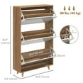 thumbnail image 3 of HOMCOM Armoire à Chaussures Étroite avec 3 Portes Rabattables et Tablettes Ajustables, Blanc, 3 of 10