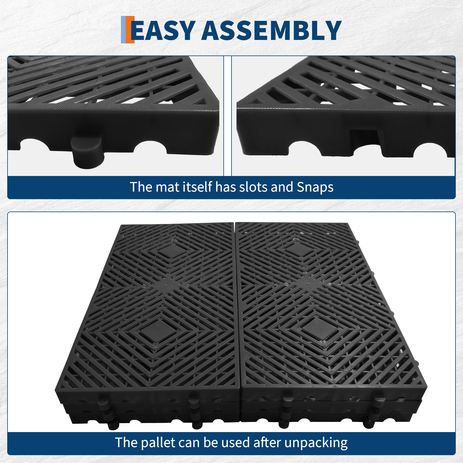 Accreate Interlocking Plastic Storage Pallets, 12 Pcs Heavy Duty Floor Pallets With Breathable Grids, Waterproof Construction And 2000 Lbs Capacity For Indoor And Outdoor Organization