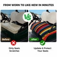 thumbnail image 4 of Golf Cart Seat Covers for 2 Seater, Rainbow Stripe Soft Microfiber Cart Seat Towel Blanket, Boho Minimalist Geometric Line Absorbent Breathable Non Slip Bench Seats Protector for Golf Course 51"x31", 4 of 9