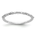 thumbnail image 1 of 14K White Gold Ring Band Diamond Round Baguette, Size 5, 1 of 3