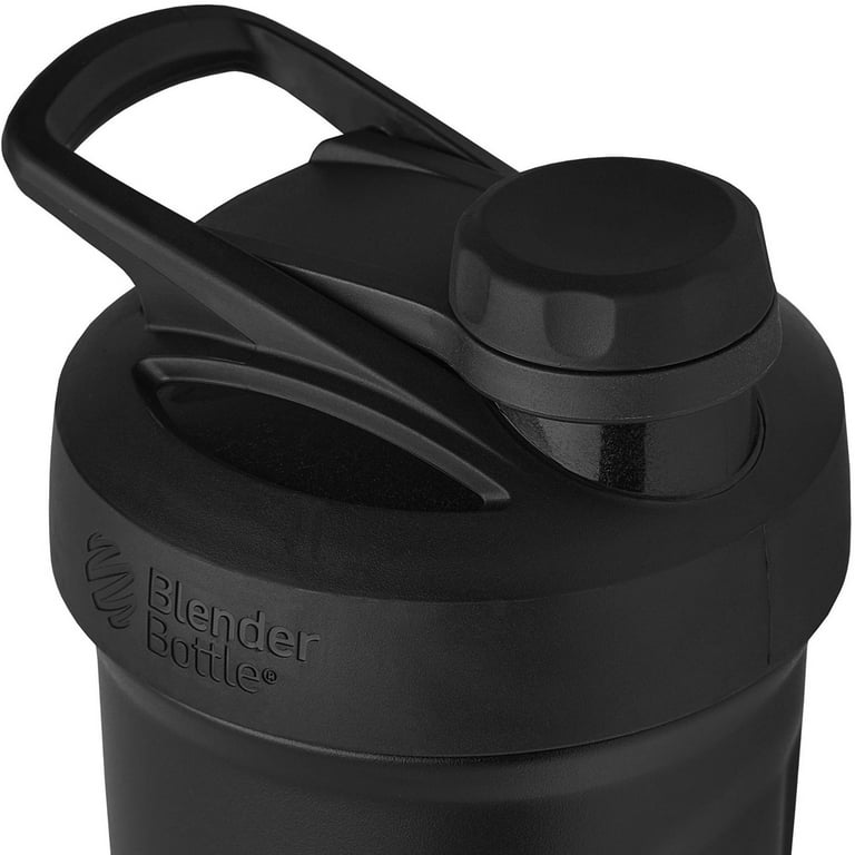 BlenderBottle Strada Shaker Cup Insulated Stainless Steel Water Bottle with  Wire Whisk, 24-Ounce, Black Black Strada Flip