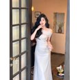 thumbnail image 1 of Vestidos Midi elegantes para mujer, ropa Sexy con hombros descubiertos para fiesta de noche, moda Vintage ajustada coreana, 2023, 1 of 4