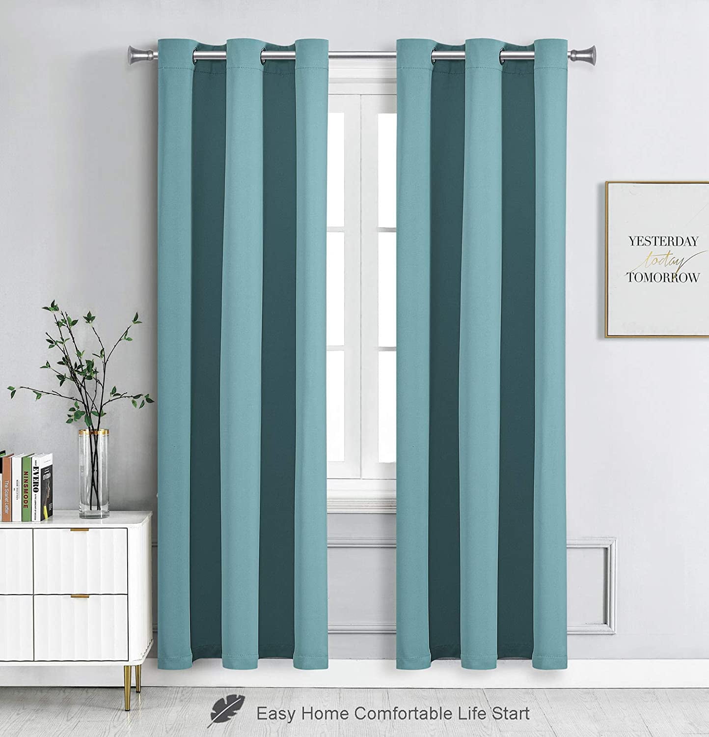 Details about  / 1 Panels Plain Light Gray Blackout Curtains For Bedroom Window Drapes Home Decor