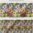 thumbnail image 2 of Soimoi Grey Cotton Poplin Fabric Leaves, & Lily Floral Decor Fabric Printed Yard 56 Inch Wide, 2 of 7