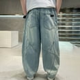 thumbnail image 7 of RMGVDSD Boys Relaxed Fit Jeans Boys Baggy Jeans For Kids Teen Straight Wide Leg Jeans Loose Elastic Waist Denim Pants Trousers With Pockets 4-5 Years/Light Blue, 7 of 7