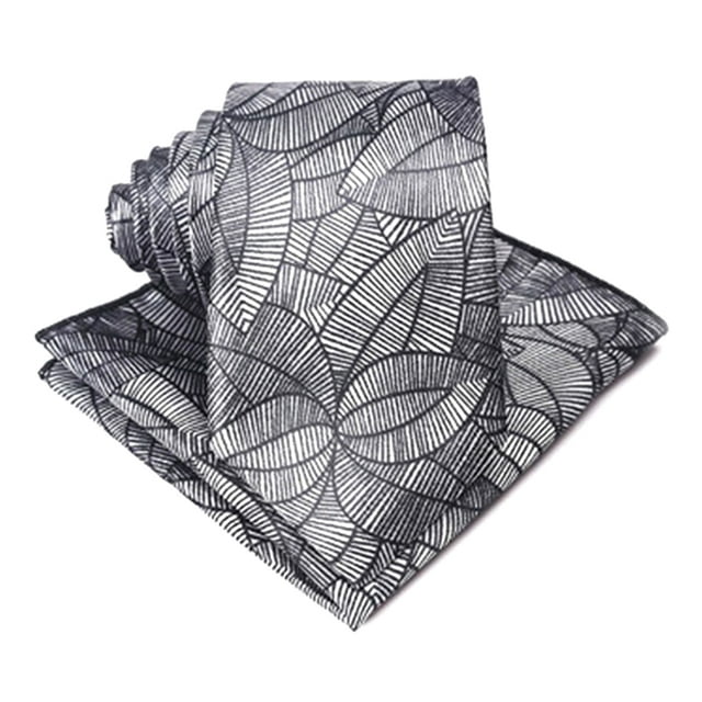 Cravate Fleurie pour Homme Mode en Polyester, Cravate Fine, Cravate d'Affaires avec Poche et Carré