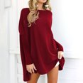 thumbnail image 2 of Fleece Womens Long Sleeve Lightweight Pullover Sweater Tops Women's Long Fall Tops Winter Fall Warm Tunics Blouse Elegant Crew Neck Plain Sweater Women's Loose Tops Sweatshirt, 2 of 5