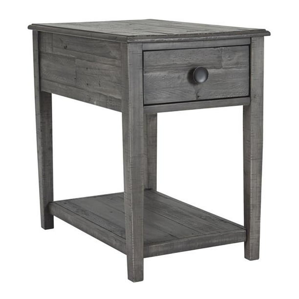 Benjara BM213391 Farmhouse Style Wooden End Table with 1 Drawer & Open