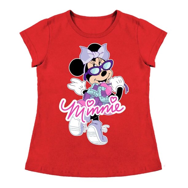 Playera Para Niña Disney Minnie Mouse Cuello Redondo Manga Corta Talla 8 Rojo