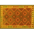 thumbnail image 1 of Ahgly Company Machine Washable Indoor Rectangle Oriental Yellow Traditional Area Rugs, 5' x 7', 1 of 4