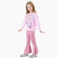 thumbnail image 2 of Peppa Pig Toddler Girls Sweatshirts Character Graphic Tops and Velvet Flared Pants Pink 2 Pieces Set Size 2T, 2 of 10