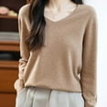 thumbnail image 2 of Winter Sweaters for Women, Semi High Neck Knitted Sweater in Solid Color, 2 of 6