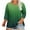 Green, variant on Ahuyic Womens Plus Size Top, Casual 3/4 Sleeve Blouse For Autumns And Winter, Womens Plus Size Printed Round Neck Three Quarter Sleeve Loose T-shirt Top