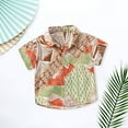 thumbnail image 2 of Generic boys' t to shirts Toddler Boys Button Down Hawaii Shirts Short Sleeve Tropical Shirt Tops For Kids Toddlers For 2 To 8 Years Old, 2 of 6