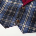 thumbnail image 6 of Odeerbi Kids Boys Clothes Gentleman Formal Dress Suit Fall Winter Outfits Set Children Plaid Suit Long Sleeve Dress Shirt + Suit Pants + Waistcoat Three Piece Set Red, 6 of 8