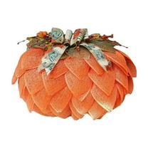 Autumn Burlap Pumpkin Wreath - Farmhouse Fall Decor with Berry Accents, Thanksgiving Wreath for Front Door and Wall Decor(15.7" Diameter)