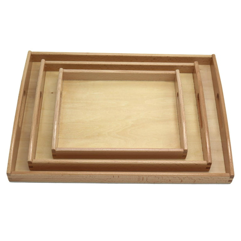Wooden Serving Tray Lightweight Durable Educational Montessori