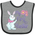 thumbnail image 3 of Inktastic My 1st Easter Cute White Bunny with Spring Flowers Boys or Girls Baby Bib, 3 of 4