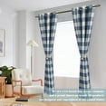 thumbnail image 4 of DriftAway Buffalo Plaid Check Curtains Woven Plaid Pattern Lined Blackout Thermal Insulated Window Curtain Grommet 2 Layers 2 Panels 52 Inch by 102 Inch Navy Blue, 4 of 5