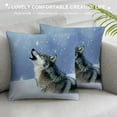 thumbnail image 3 of Orinice Wolf Snow Sky Graphic Decorative Throw Pillow Cover for Home Couch Living Room Bed Sofa, Winter Soft and Durable Design, 1PC 22x22in, 3 of 5