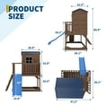 thumbnail image 3 of Ataucjin Kids Outdoor Playhouse with Slide, 2 Story Wooden Playhouse with Sandbox, Elevated Cedar Wooden Kids Playhouse with Step Ladder(ship in 3 boxes), 3 of 8