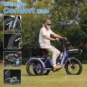 MOONCOOL TK Pro Foldable Electric Tricycle, 1500W Motor 48V 20Ah Battery, 20 Fat Tire Three Wheel 6-Speed Electric Mountain Bicycle for Adults