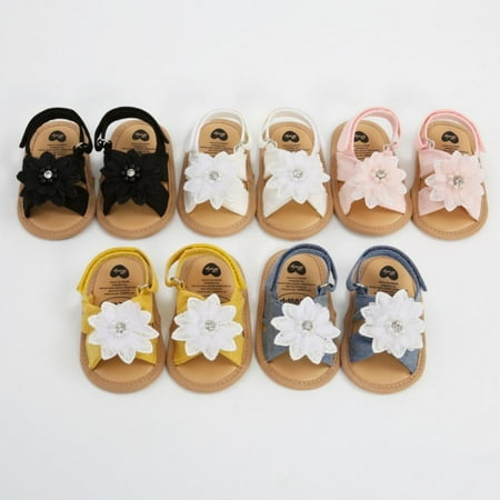 

Summer Baby Shoes For Toddlers Newborns Girl Fashion Big Flower Sandals For Girls Shoes Anti-Slip First Walking Sandals 0-18M