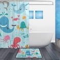thumbnail image 2 of Coolnut Shower Curtain and Rug Set Sea Creatures Polyester Waterproof Bath Curtain and Mat with Hooks 72" x 72", 2 of 6
