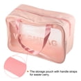 thumbnail image 4 of Uxcell 8.3"x11.8"x5.1" Clear Toiletry Bag Makeup Bags with Zipper Handle Pink, 4 of 5