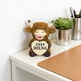 thumbnail image 2 of Valentines Day Ornament Smiling Highlands Cow Resin Figurine Statue Home Desktop Decor, 2 of 7