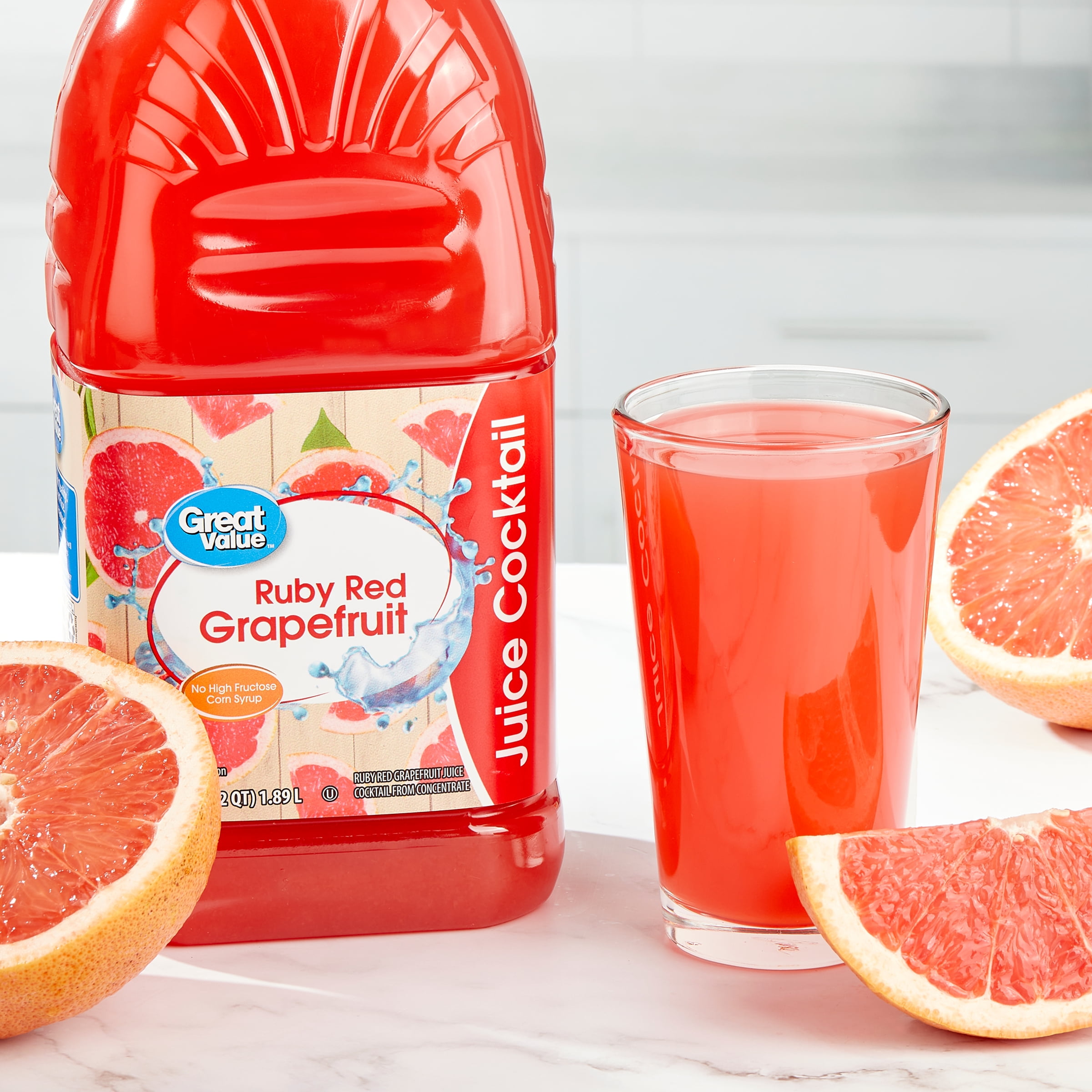 Great Value Ruby Red Grapefruit Juice Cocktail, 64 fl oz